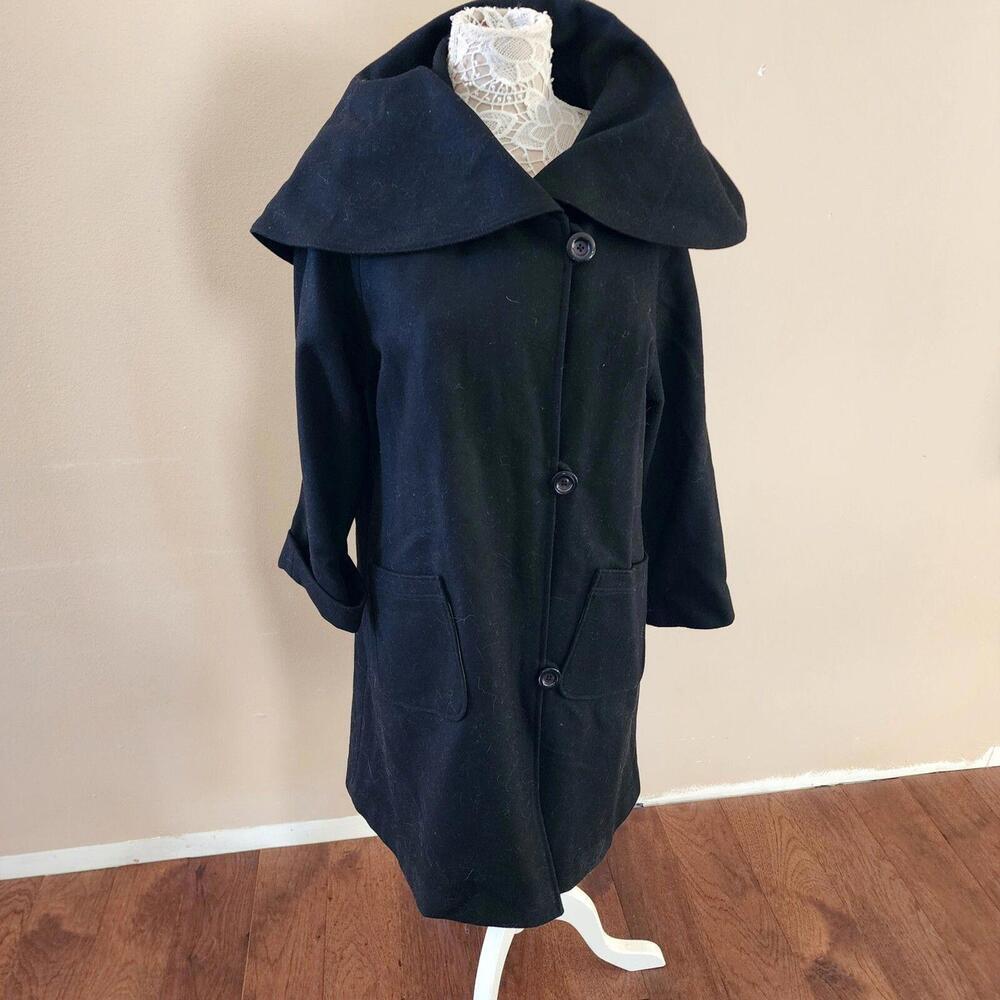 Flawless ZEEGA flinders Austrailia wool cashmere italy XS Black toggle coat